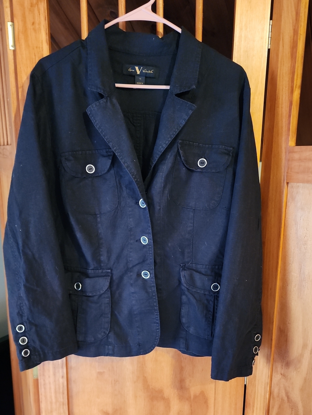 GLORIA VANDERBILT Utility Blazer with Grommet Buttons